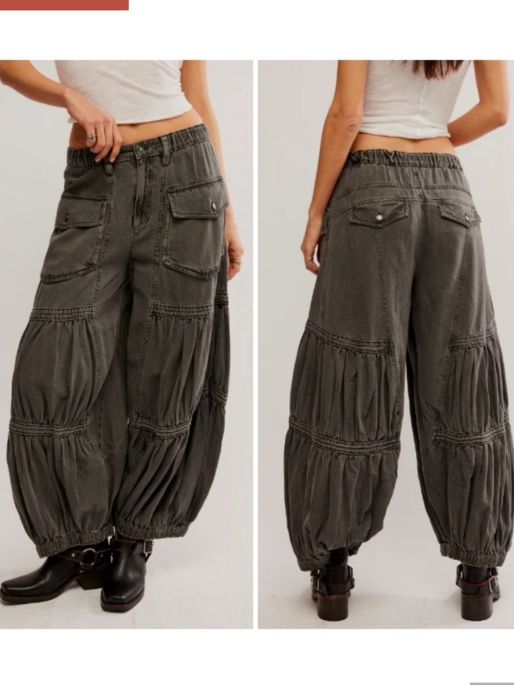 FREE PEOPLE MOVEMENT LAST WORD PARACHUTE
PANTS WASHED BLACK SZ XS - Picture 8 of 8